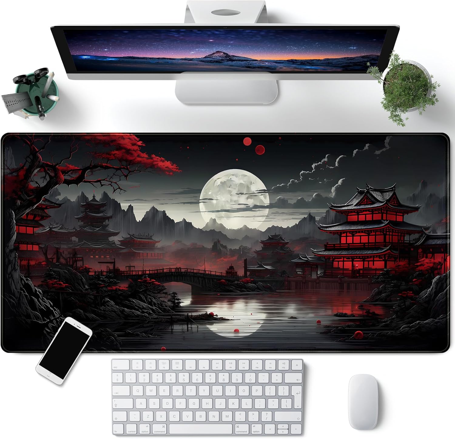 Japanese Desk Mat Riverside Fu - đánh giá và giá Gaming Keyboard Mouse