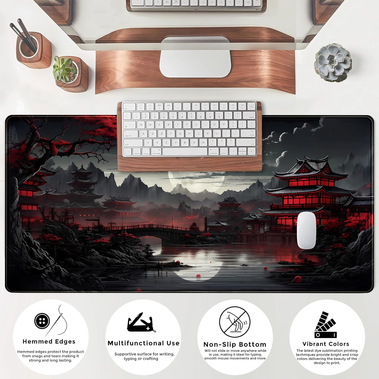 Japanese Desk Mat Riverside Fu - đánh giá và giá Gaming Keyboard Mouse
