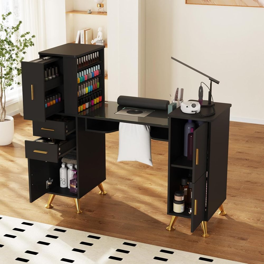 Manicure Table Nail Desk with  - đánh giá và giá Wrist Rest Wood