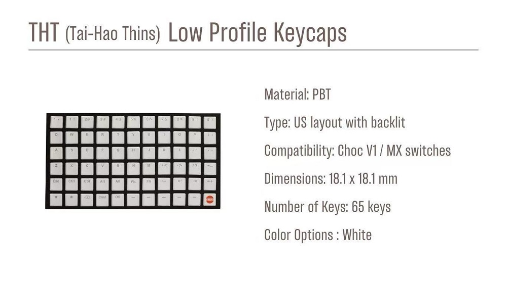 Taihao THT White Keycap Thins  - đánh giá và giá Gaming Keyboard Ergo