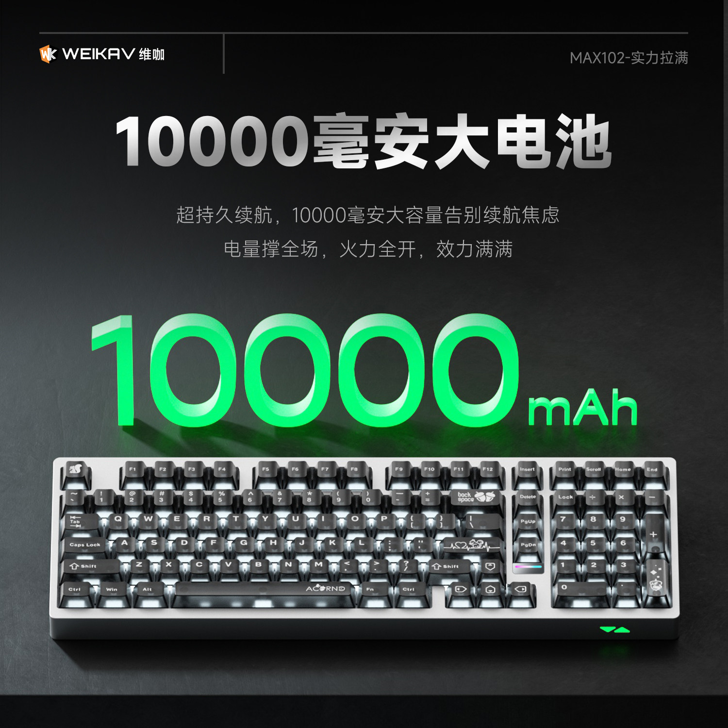Weika Max102 Aluminum Case Wir - đánh giá và giá Gaming Keyboard Ergo