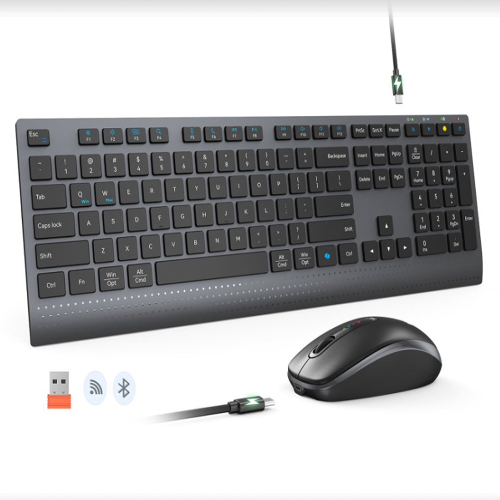 Bluetooth 2.4G Dual-Mode Wirel - đánh giá và giá Gaming Keyboard Mouse And Headset Combo