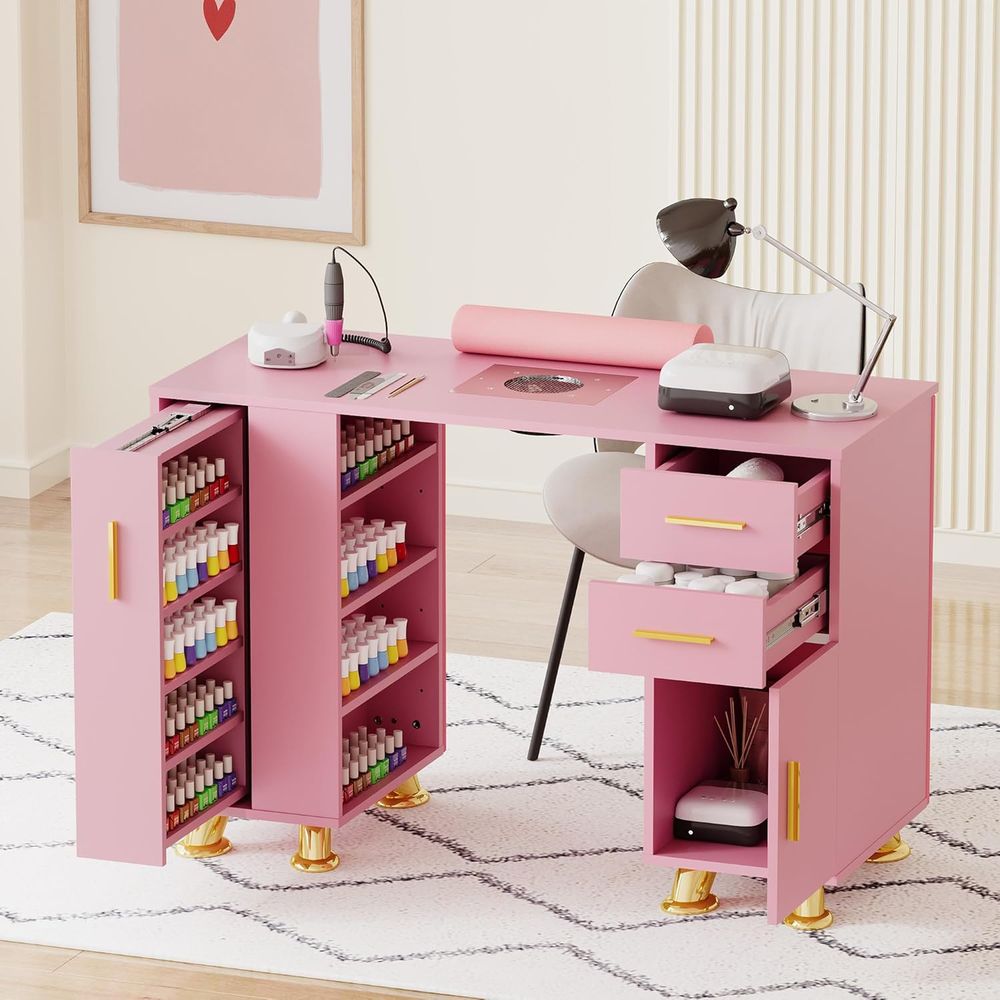 Manicure Table Nail Desk w/Dus - đánh giá và giá Wrist Rest Wood