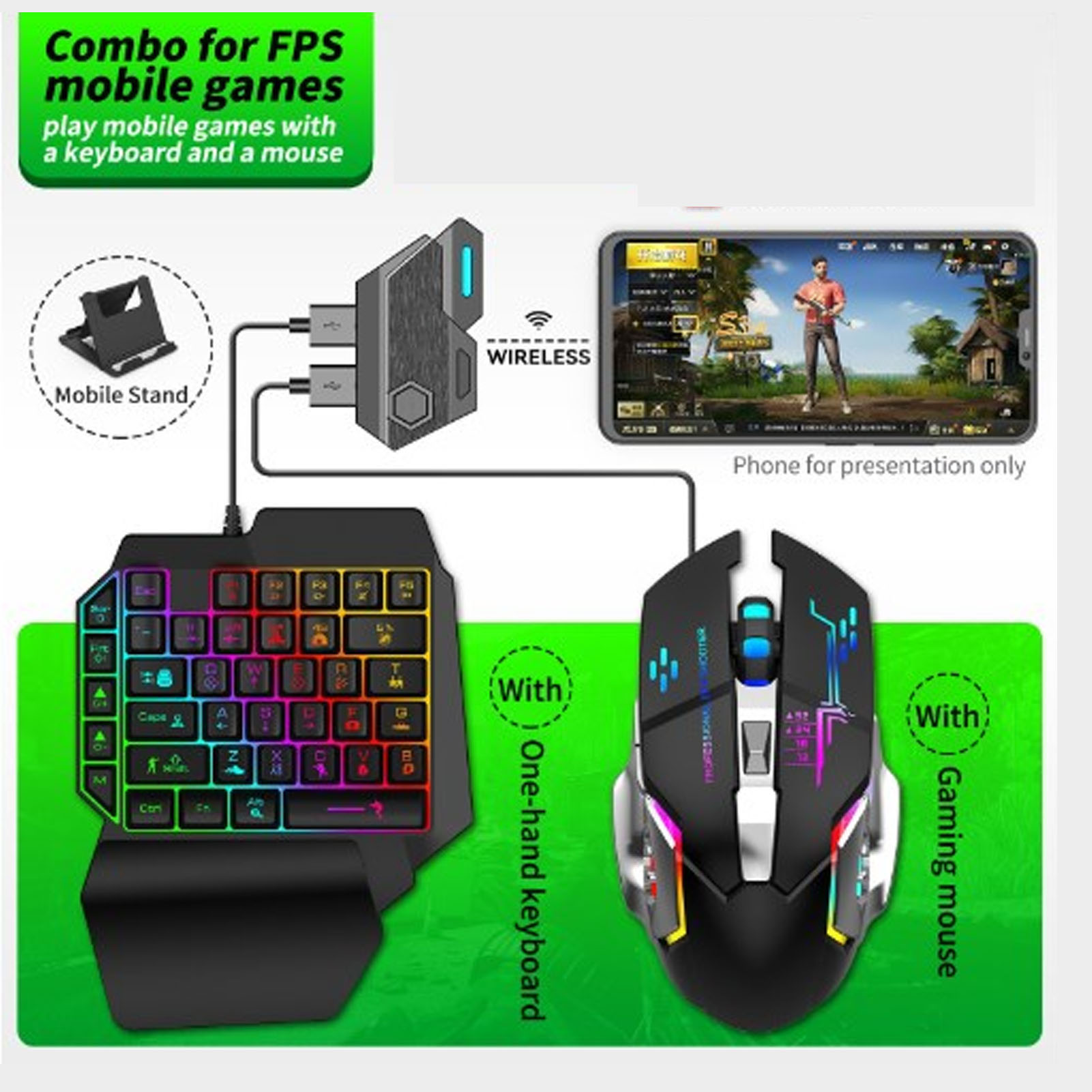 Mobile Game Combo Pack Bluetoo - đánh giá và giá Gaming Keyboard And Mouse Combo