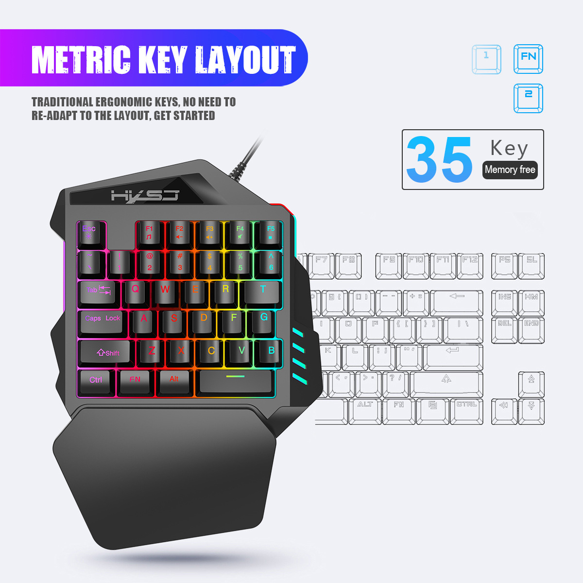 35-key film colorful one-hande - đánh giá và giá Gaming Keyboard And Mouse For Xbox