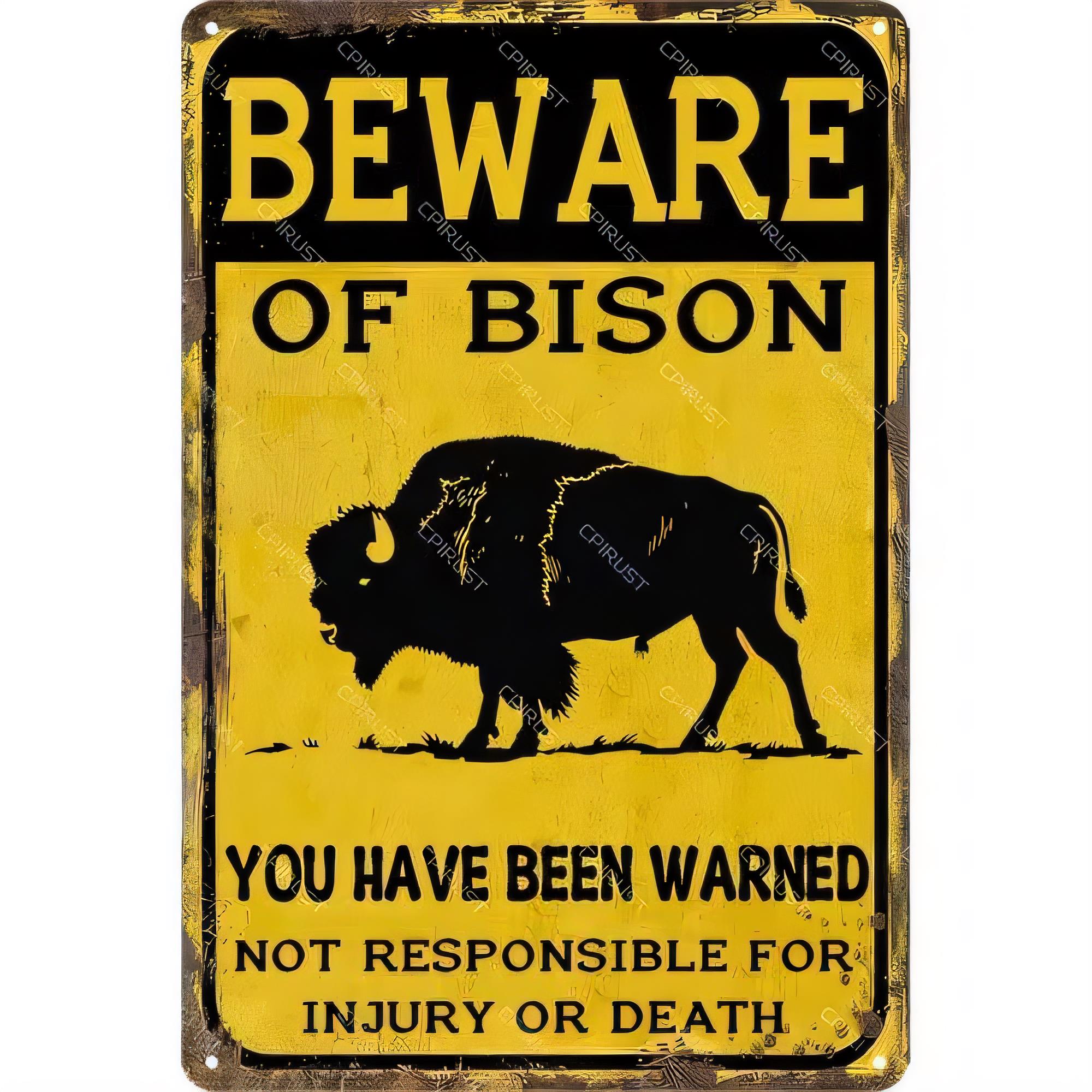 Tin Sign Beware Of Bison Funny - đánh giá và giá Brass Weight Plate