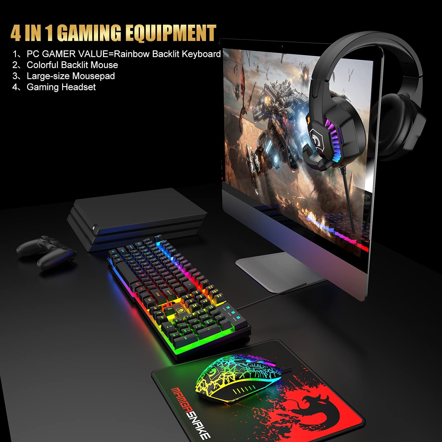 MAMBASNAKE X ZIYOULANG T11 UK  - đánh giá và giá Gaming Keyboard Mouse And Headset Combo